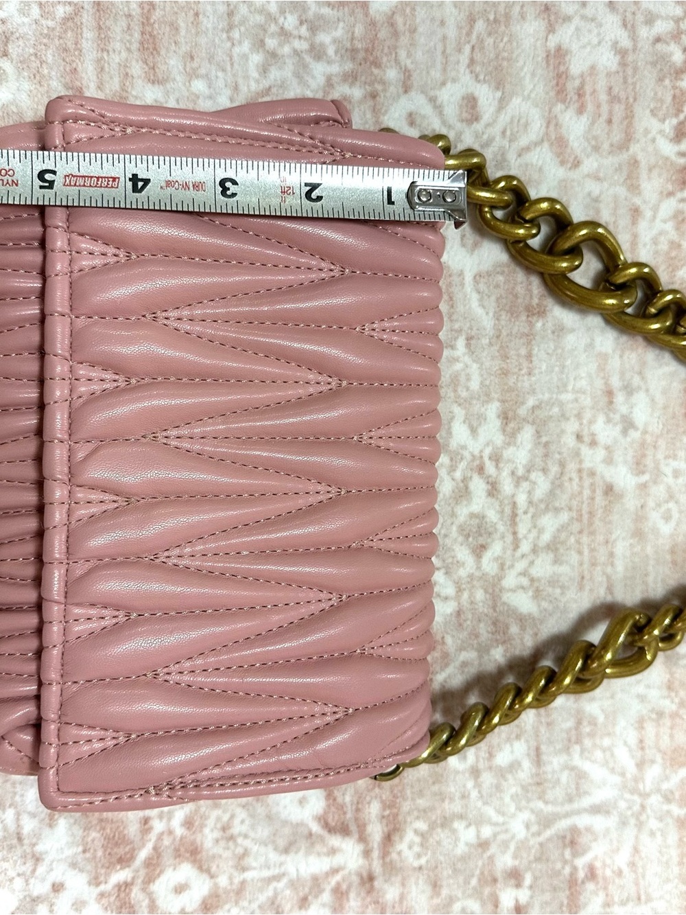 Quilted Leather ⚜️ Pink Golden Chain Bag - Picture 10 of 12
